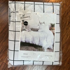 Black and white graph duvet cover